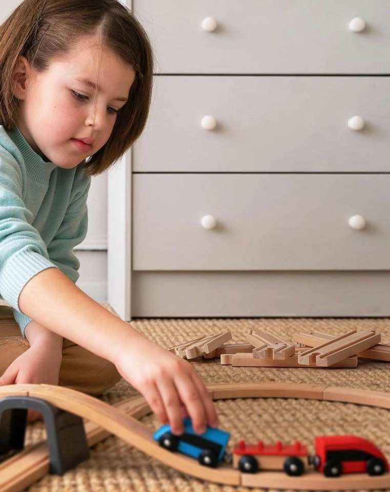 New 52-Piece Wooden Train Track Set by SainSmart Jr. - photo 3