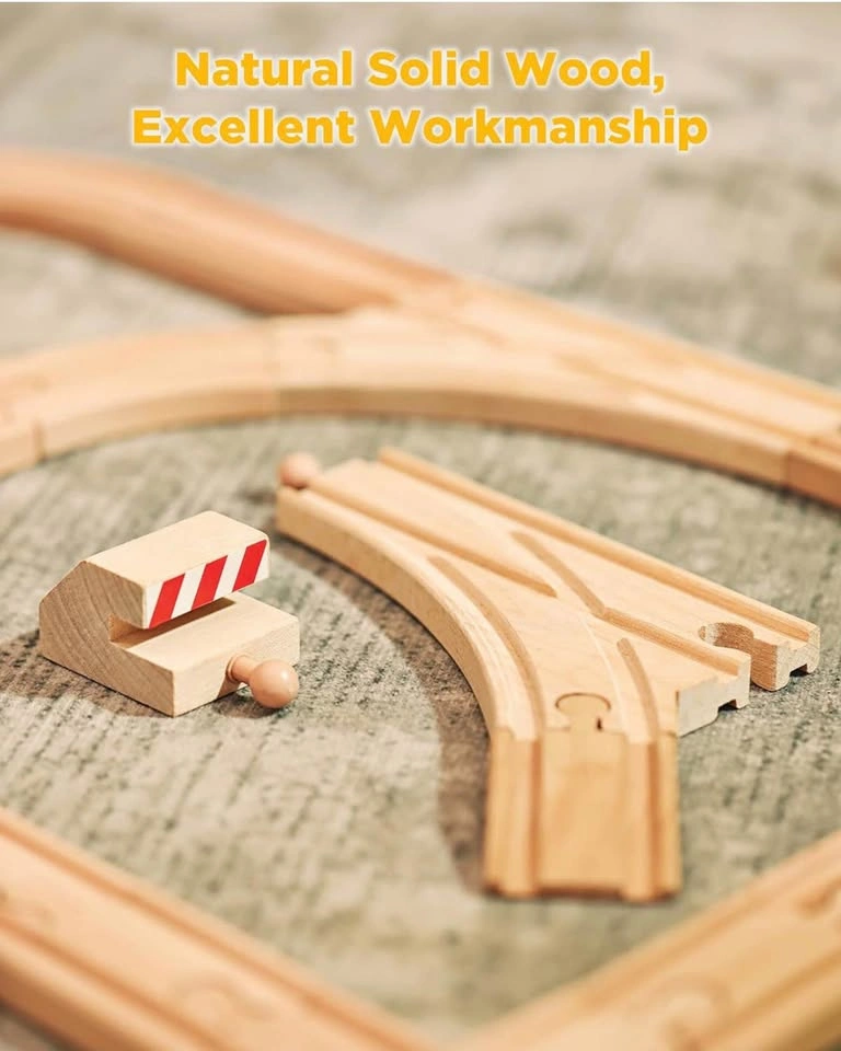 New 52-Piece Wooden Train Track Set by SainSmart Jr. - photo 4