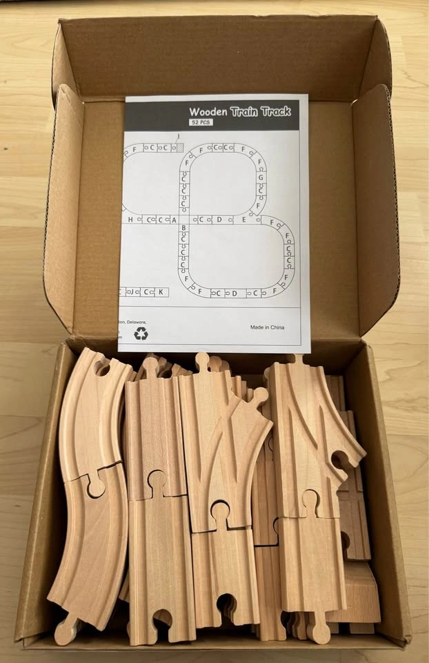 New 52-Piece Wooden Train Track Set by SainSmart Jr. - photo 5