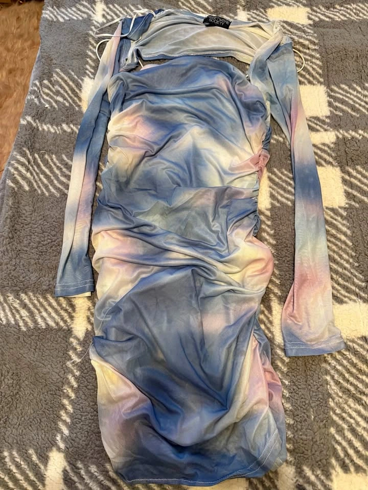 Tie dye ruched dress