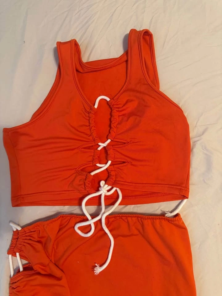 Orange Lace Up 2 Piece Set - photo 2