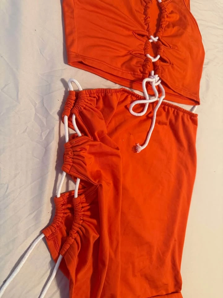 Orange Lace Up 2 Piece Set - photo 3