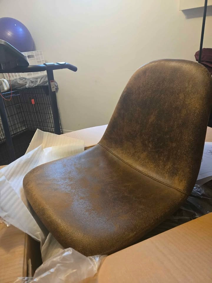 ( NEW 8 SET) Dining Chairs Brown Microsuede - photo 2