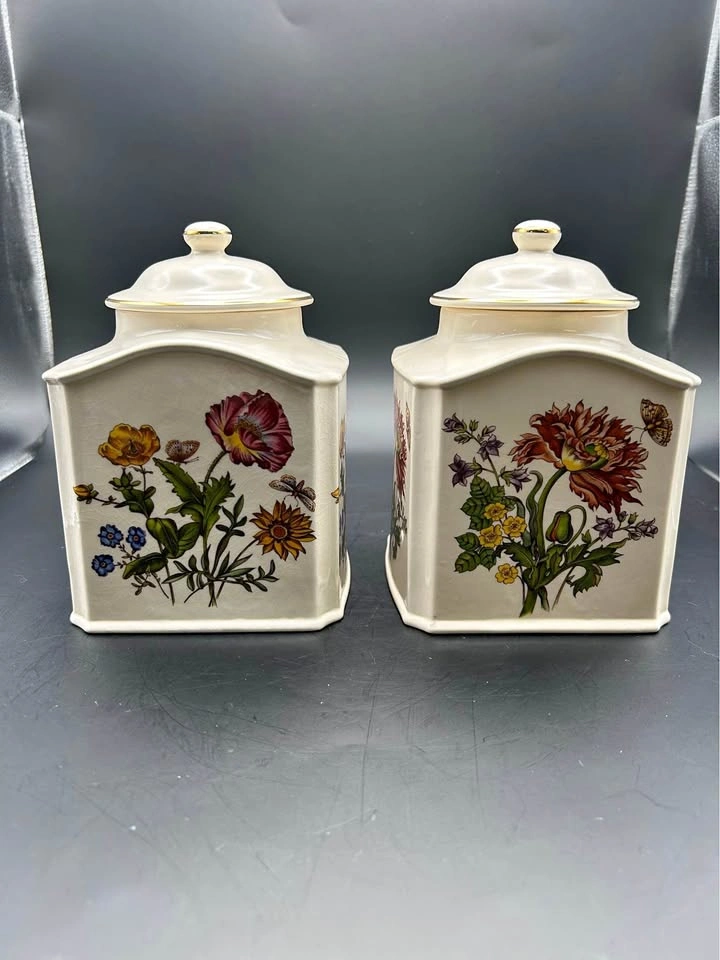 Vintage Masons Botanical Canister Set