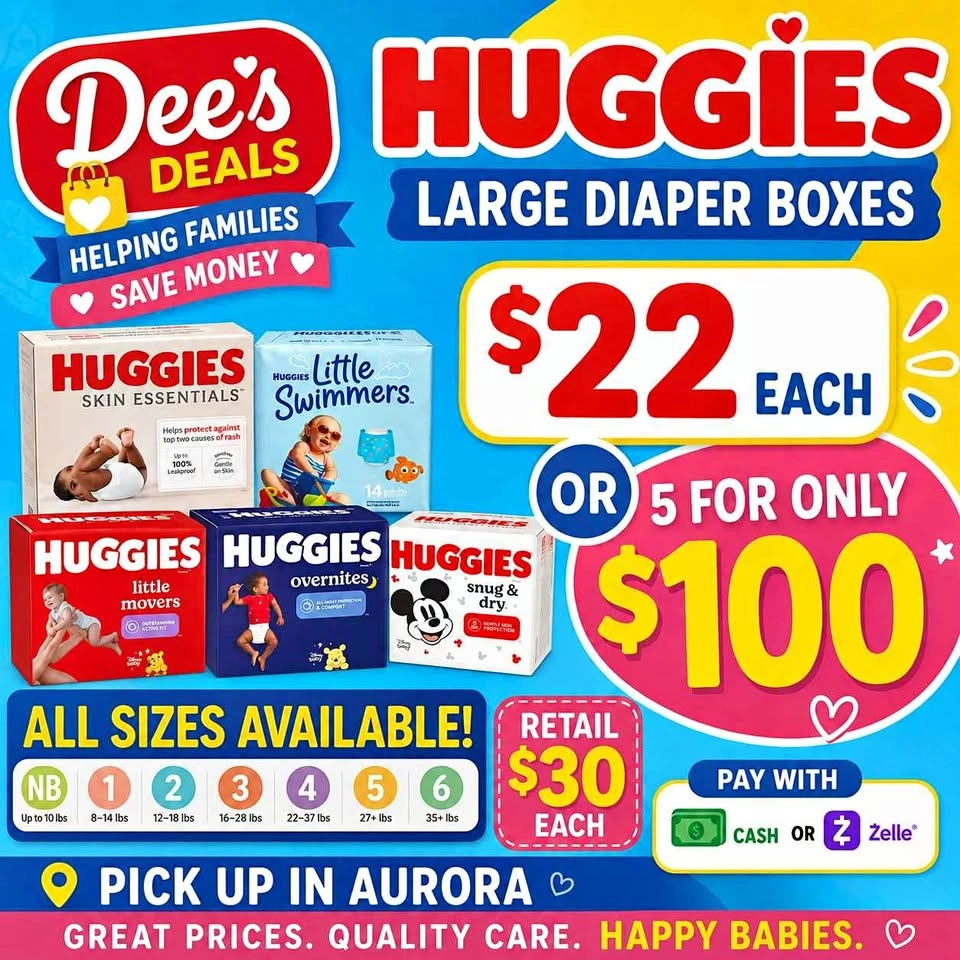 Huggies Diapers ONLY $22 a box or 5 for $100
