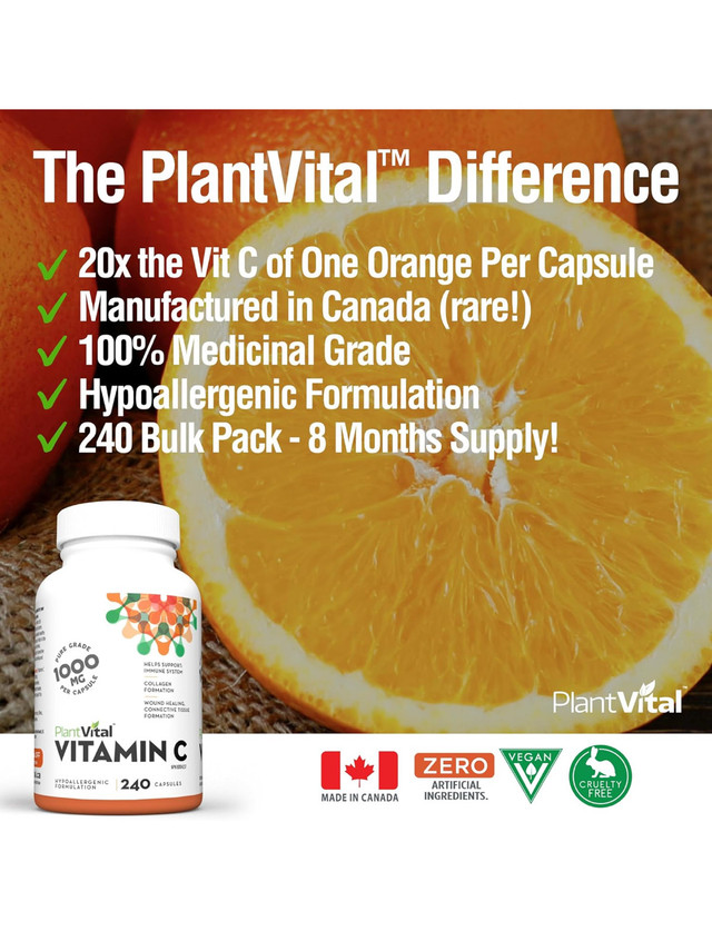 PlantVital Vitamin C 1000mg - Made in Canada - - photo 4