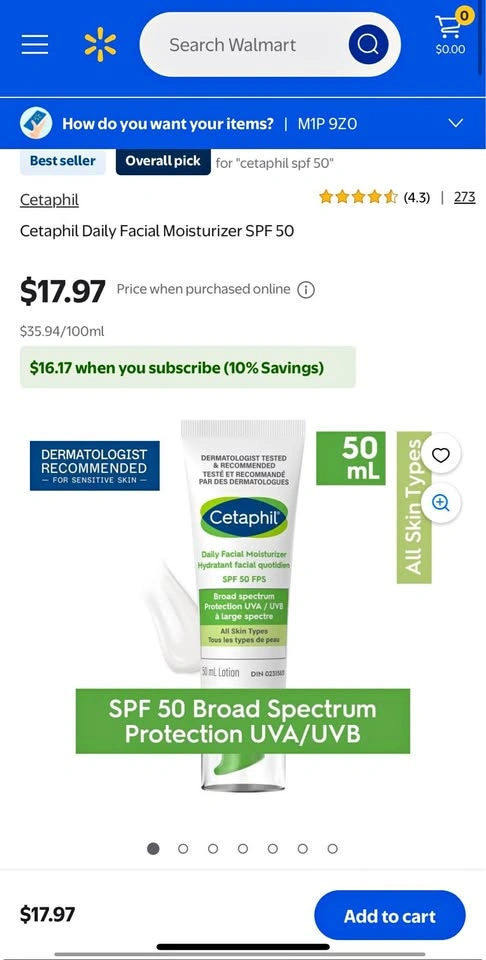 Cetaphil Daily Moisturizer with 50 SPF