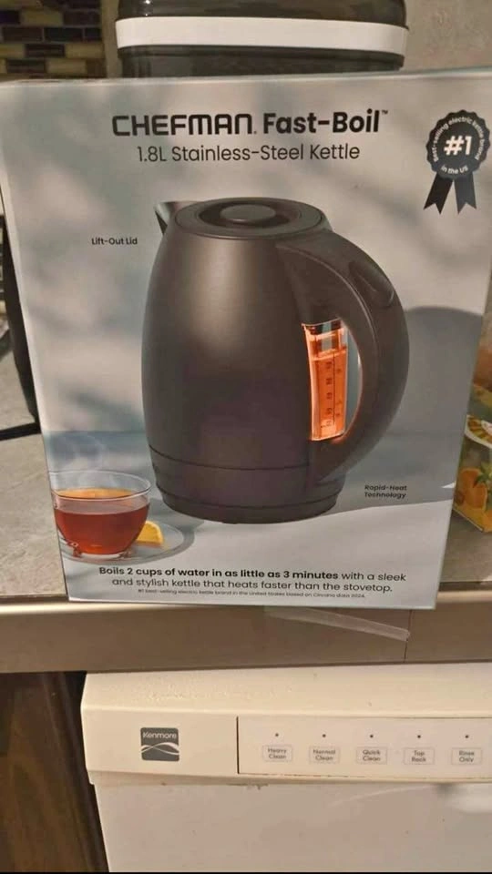CHEFMAN Fast-Boil 1.8L Stainless-Steel Kettle