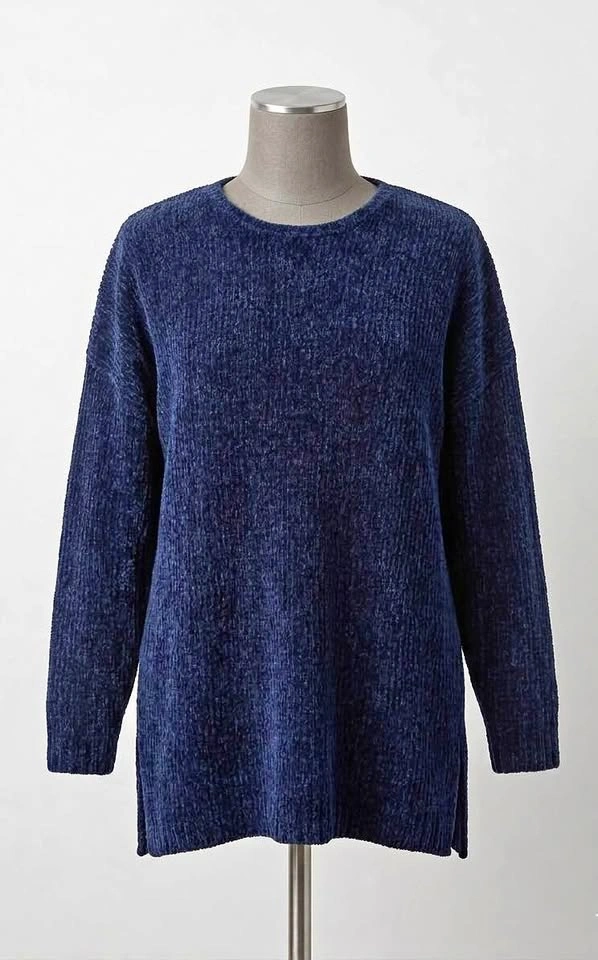 Oversize Navy Blue Chenille Sweater Medium