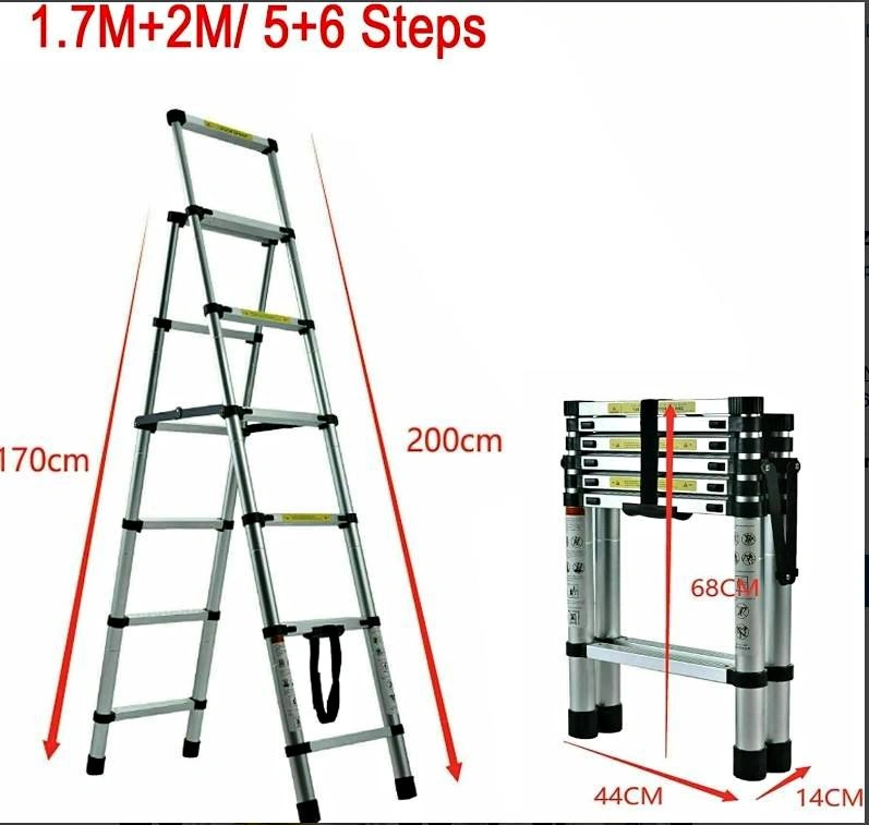 Telescopic Ladder Folding Aluminium 5+6 steps