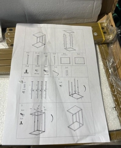BNIB Side Table, End table, White and Gold side table - photo 2