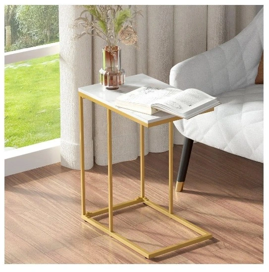 BNIB Side Table, End table, White and Gold side table - photo 3