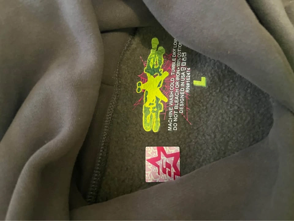 Slate Grey sp5der hoodie - photo 3