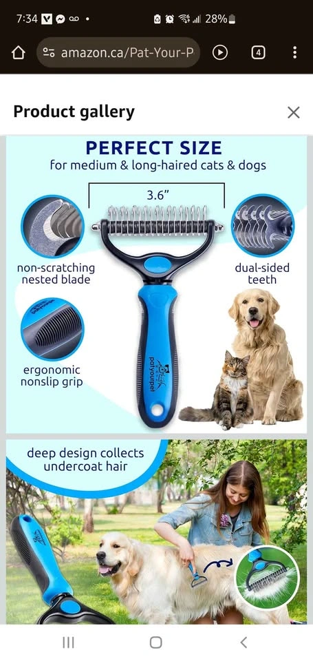 Pat Your Pet Deshedding Dog Brush - photo 2