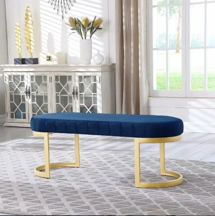Morden Fort Bench (Navy Velvet Gold) - photo 2