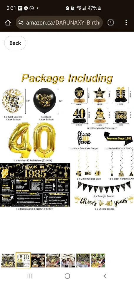 40th Birthday Party Decorations
