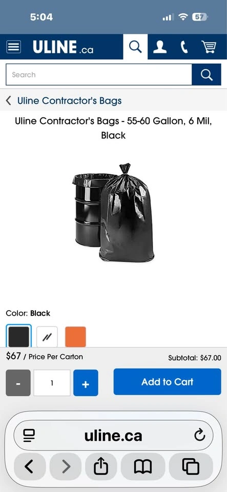Uline Heavy-Duty Contractor Garbage Bags - Brand New - photo 2