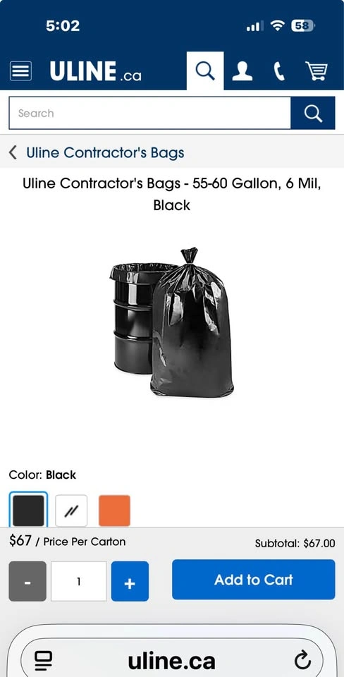 Uline Heavy-Duty Contractor Garbage Bags - Brand New - photo 4