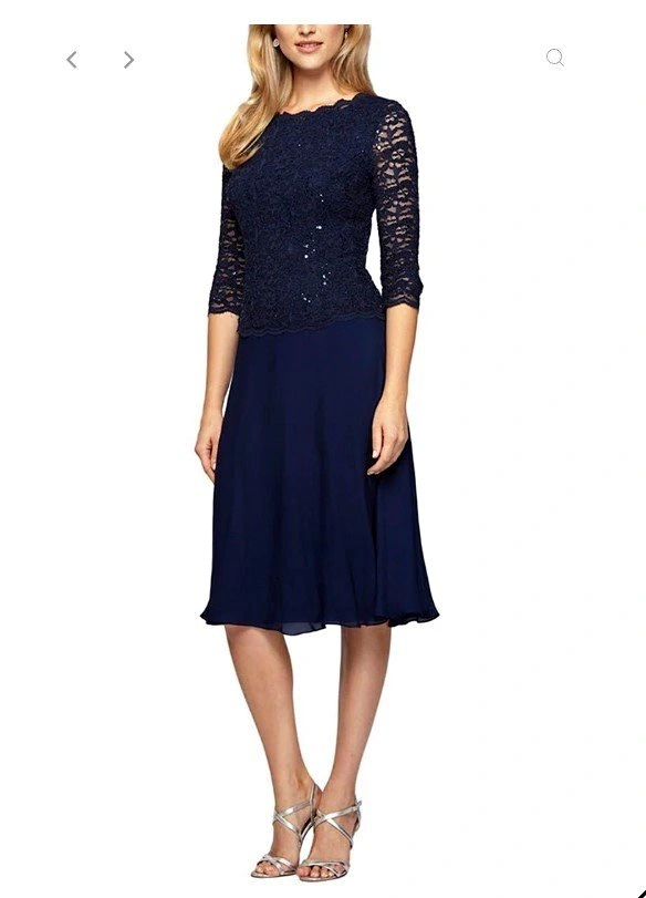 NWOT Women's Alex Evenings Sequin Mock Dress (Sz14)