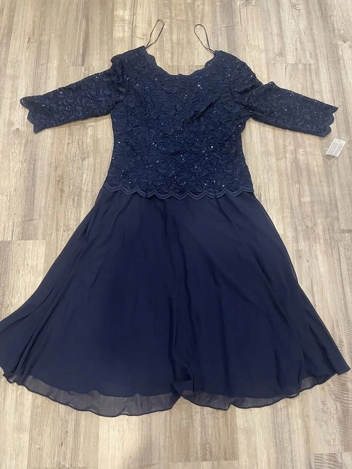 NWOT Women's Alex Evenings Sequin Mock Dress (Sz14) - photo 3