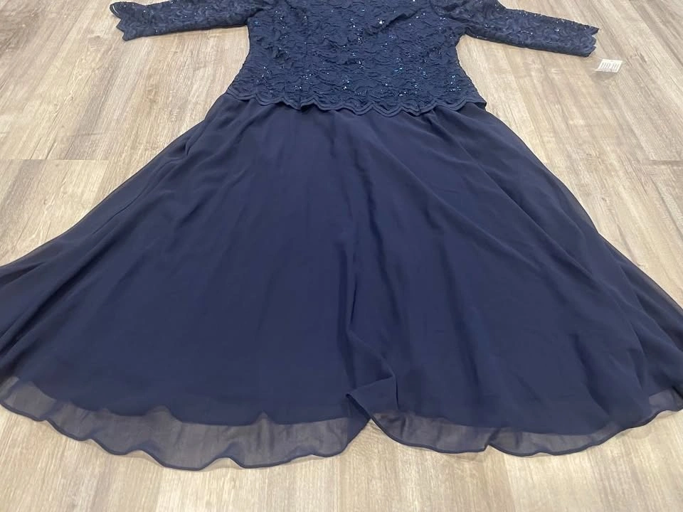 NWOT Women's Alex Evenings Sequin Mock Dress (Sz14) - photo 4