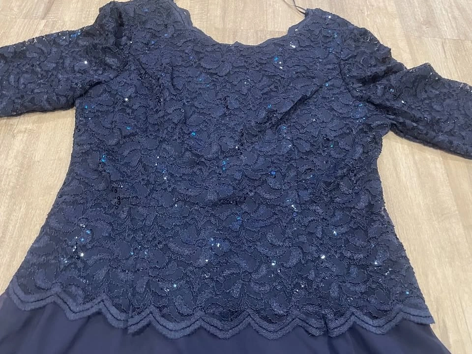 NWOT Women's Alex Evenings Sequin Mock Dress (Sz14) - photo 5