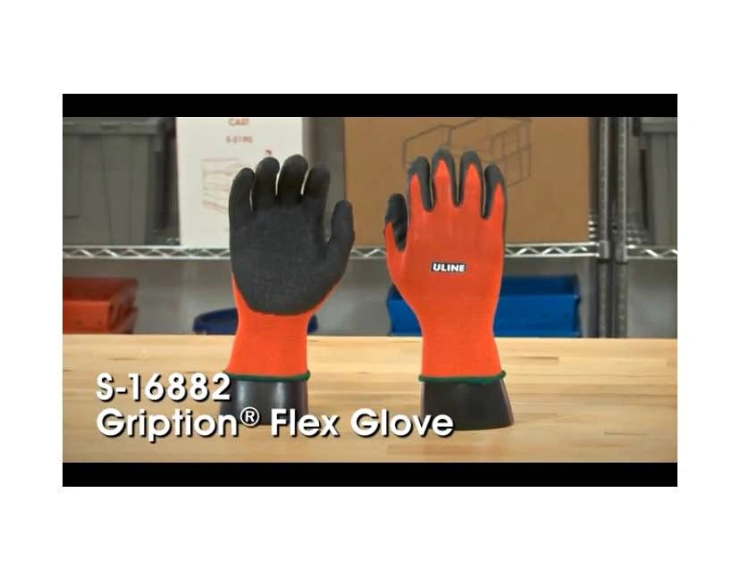 ULINE GRIPTION FLEX LATEX COATED GLOVES - M/L/XL