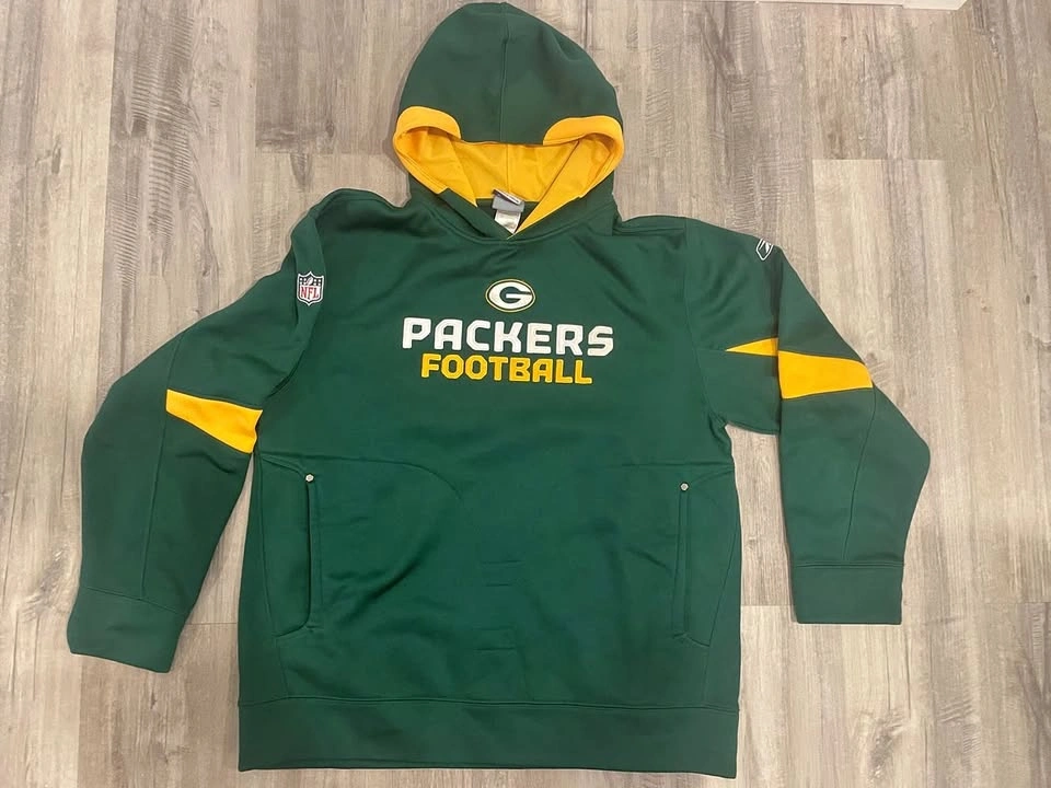 Men's Green Bay Packers NFL Reebok Hoodie Pullover (Large)