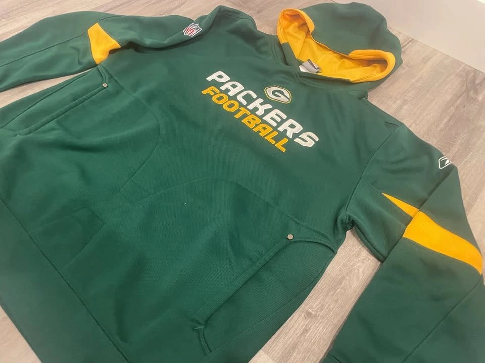 Men's Green Bay Packers NFL Reebok Hoodie Pullover (Large) - photo 2