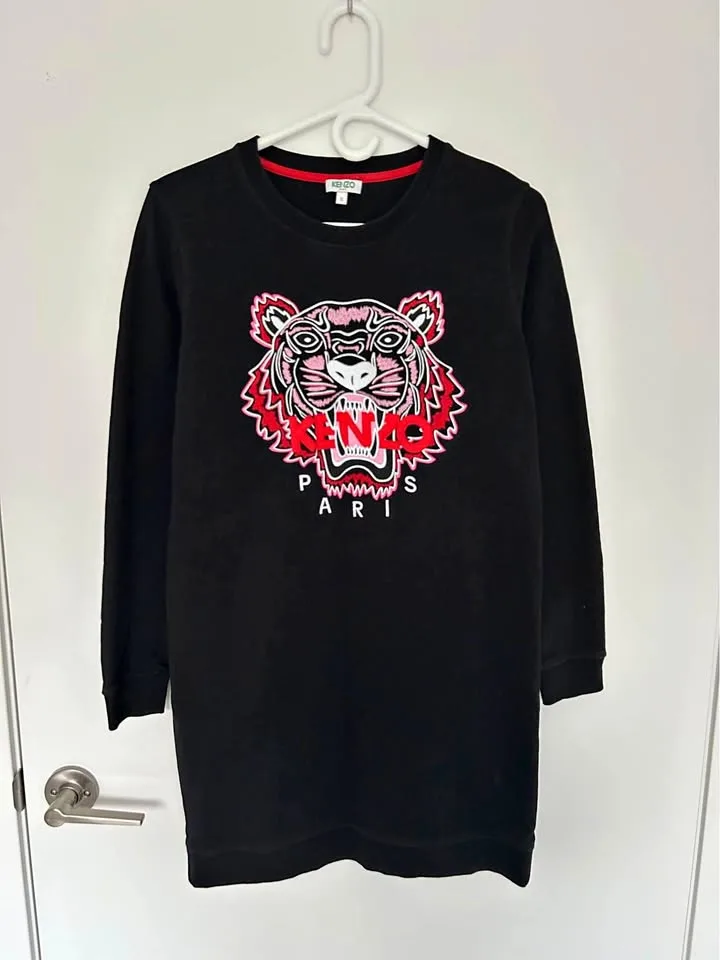 KENZO embroidery sweatshirt dress, size S thumbnail