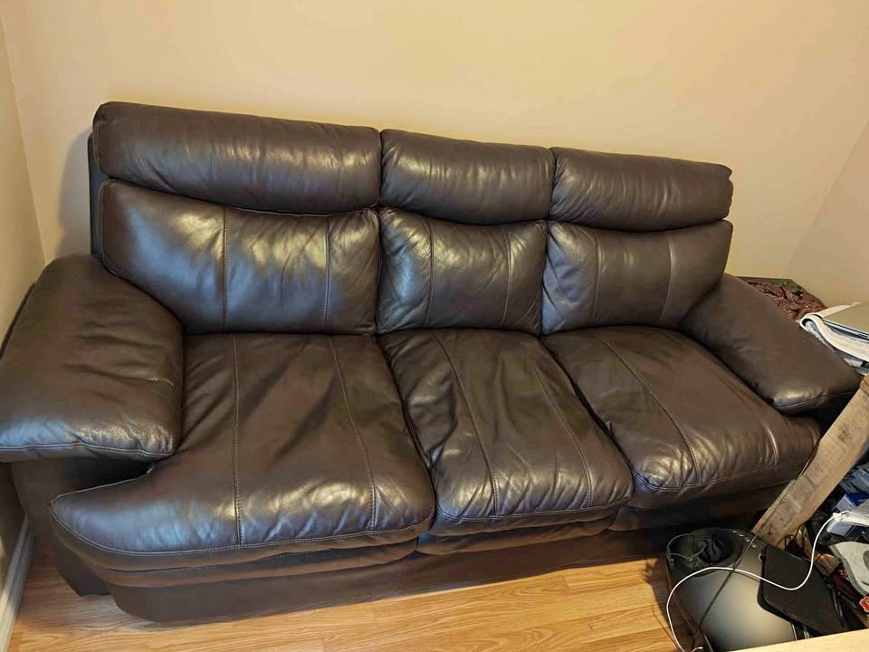 Genuine leather 3 seat sofa