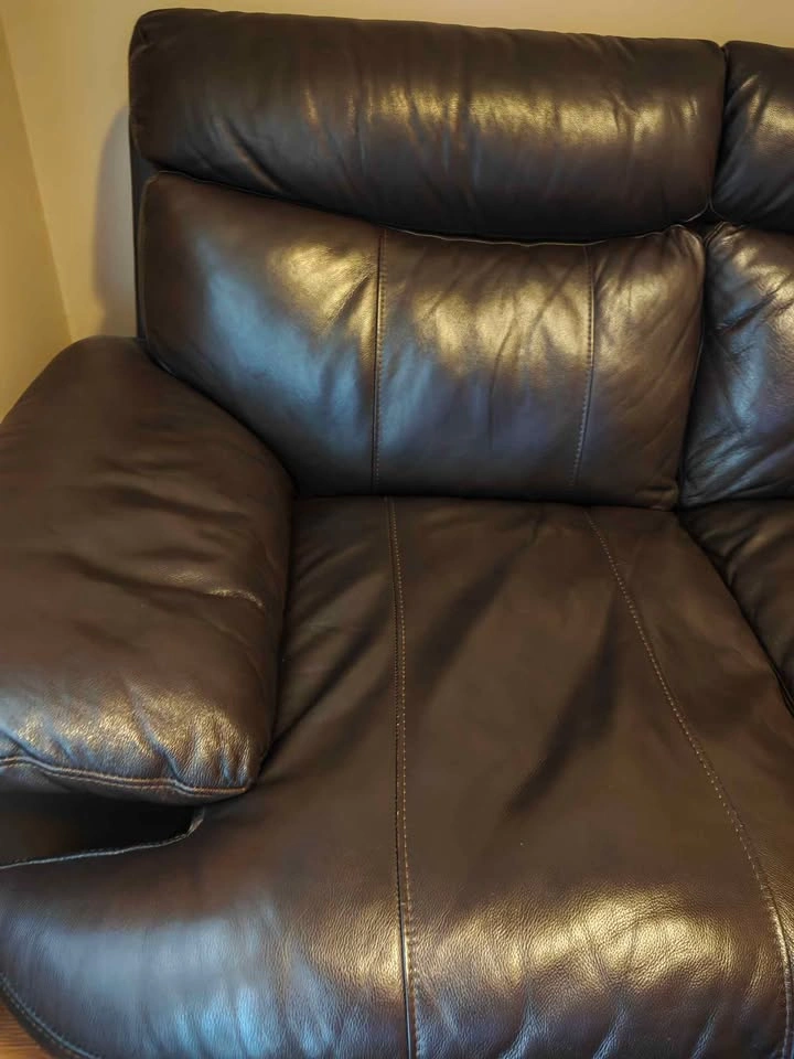 Genuine leather 3 seat sofa - photo 4