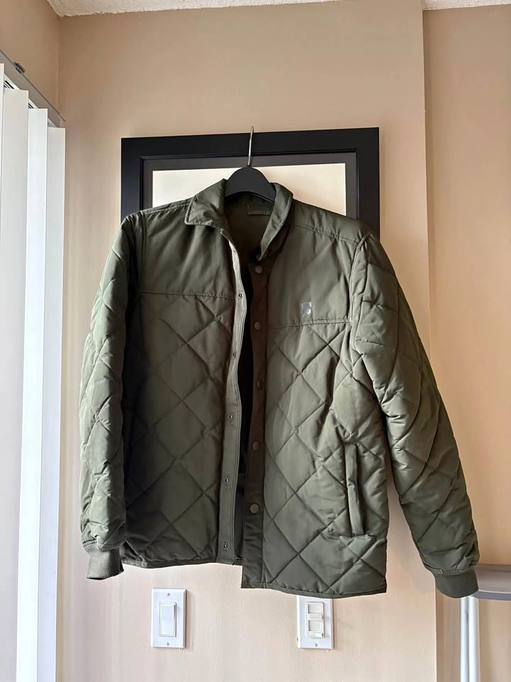 Frank & Oak Olive Green Quilted Jacket