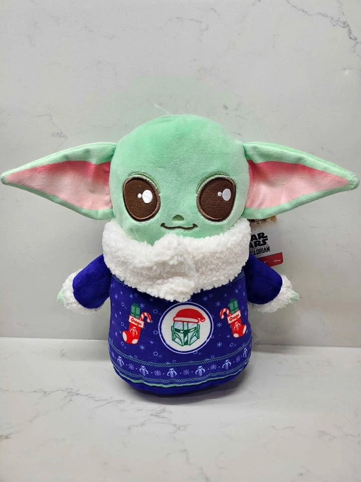 Disney Star Wars Baby Yoda Grogu 9" Plush w/ Holiday Sweater