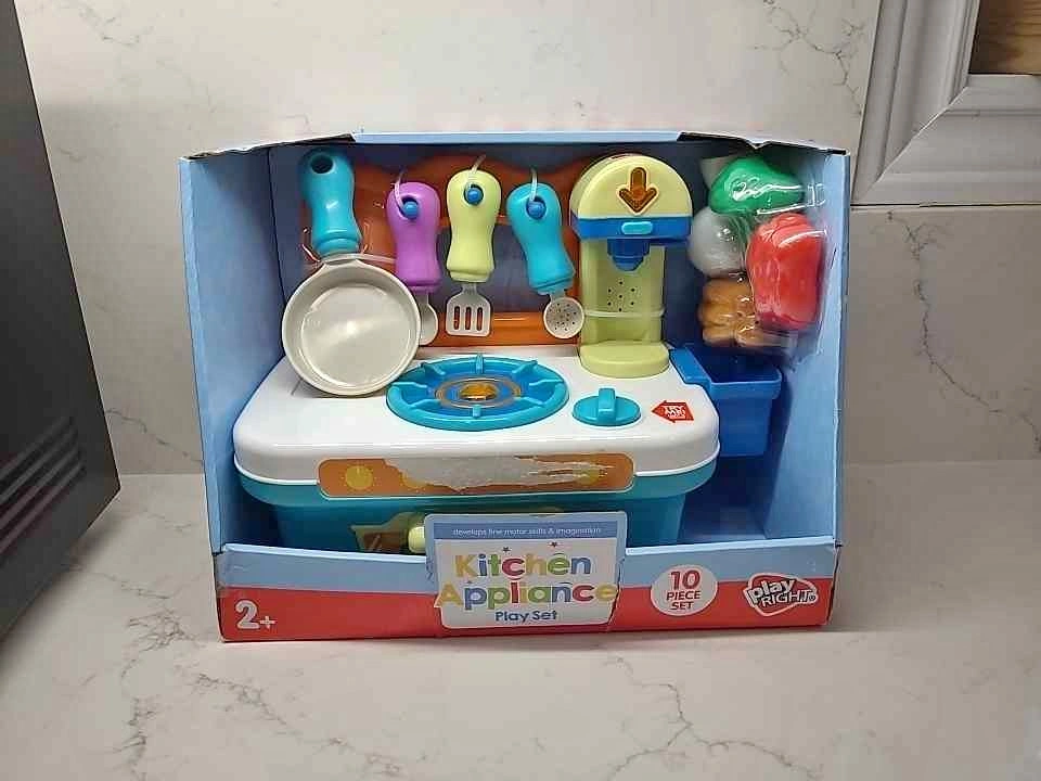 Kids Pretend Kitchen Appliance Play Set w/ Lights and Sounds