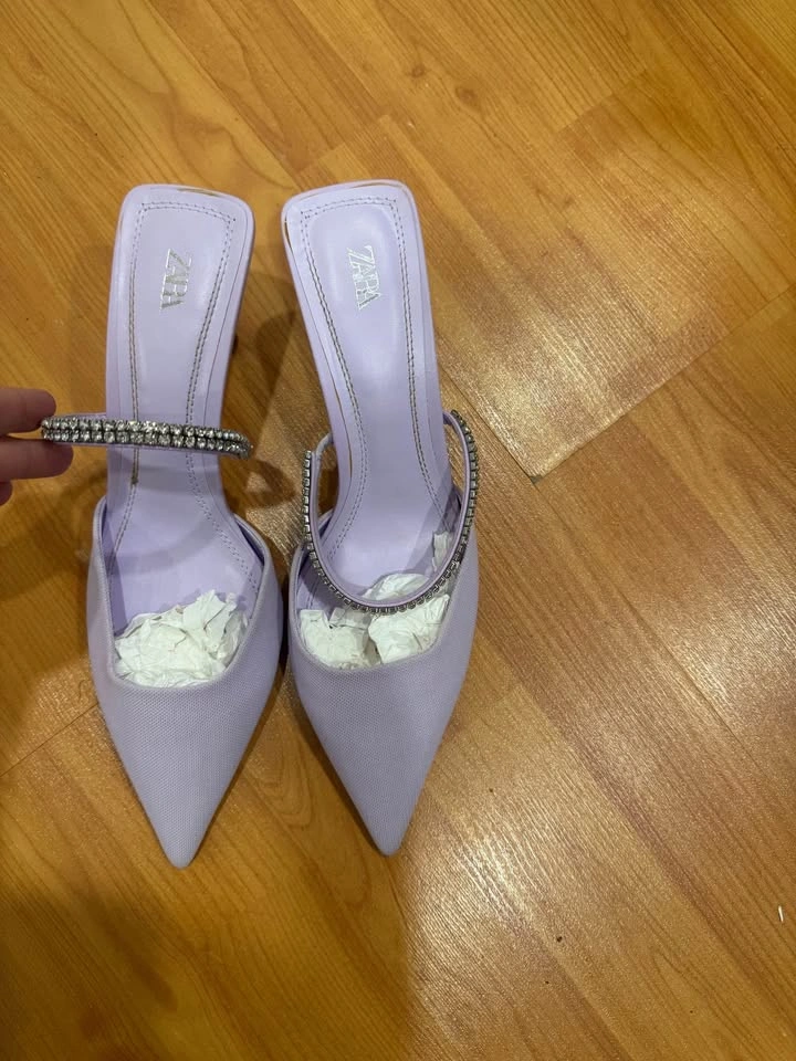 Sparkly Heeled Mules - Size 41 (US 10.5)