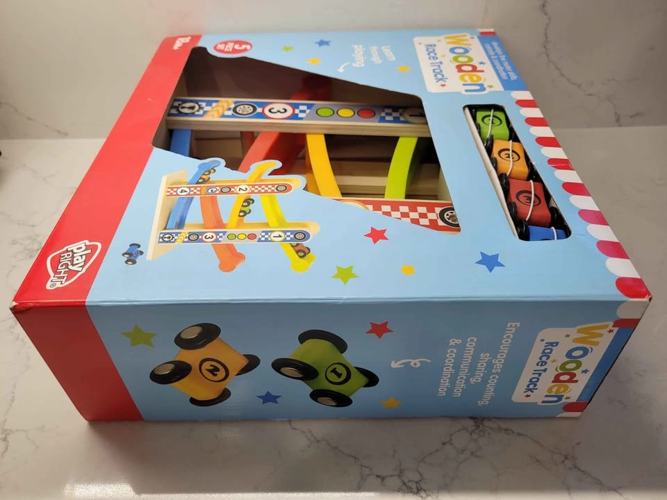 Wooden Car Race Toy for Toddlers with 4 Cars - photo 3