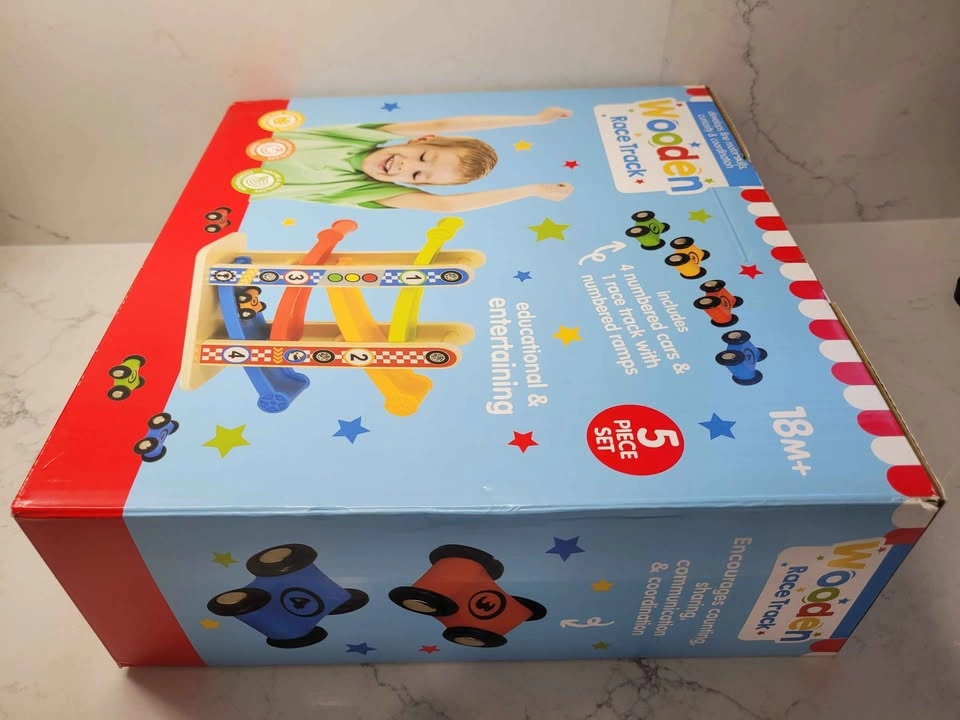 Wooden Car Race Toy for Toddlers with 4 Cars - photo 4