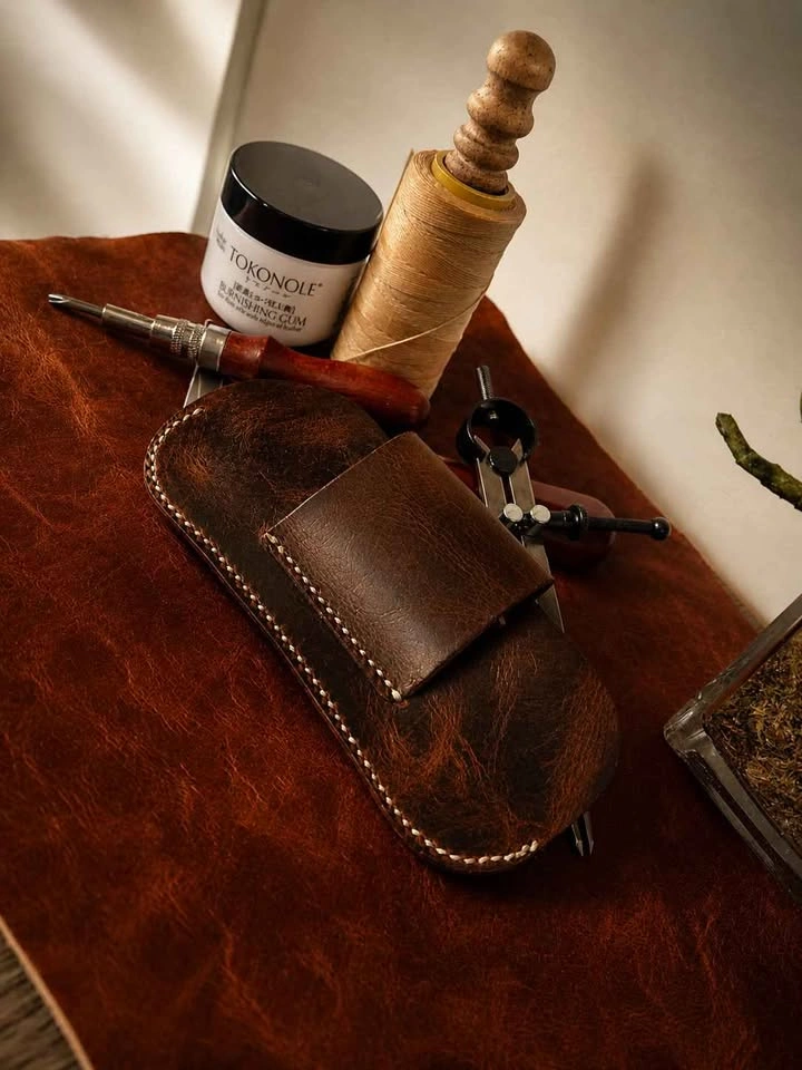 Handmade Leather Glasses Case – Premium Full Grain, with custom - photo 2