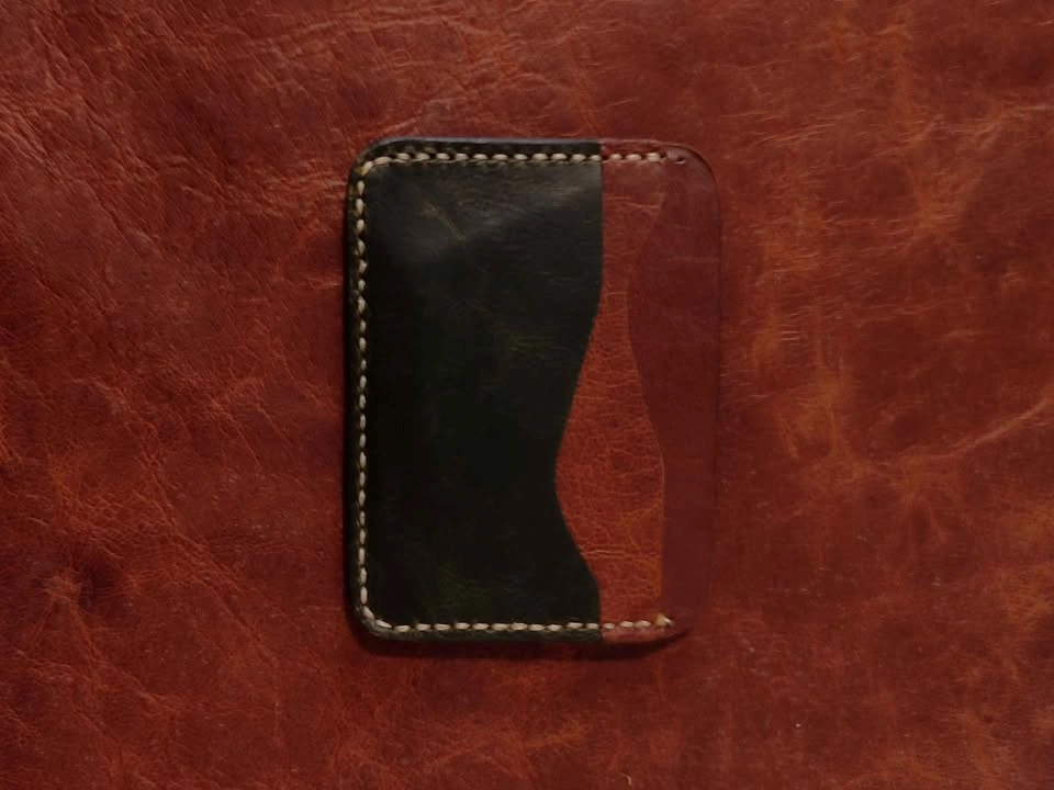 Handmade Leather Card Holder – Premium Cowhide & Goat Skin, with - photo 3