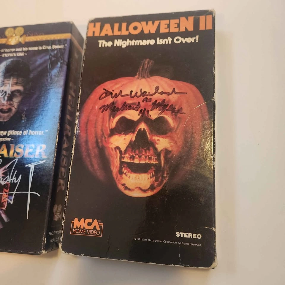 Vintage Horror VHS Lot - Hellraiser (Signed), Halloween II (Sign - photo 3