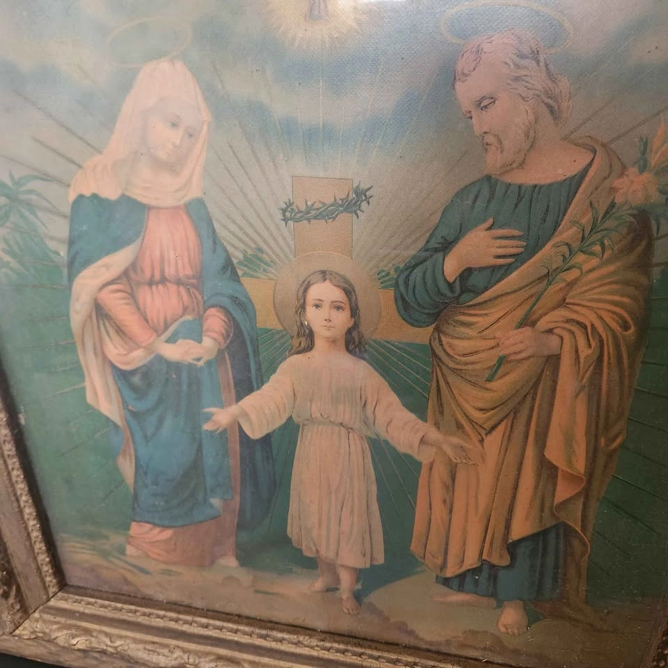 Antique Framed Religious Print – Ornate Gold Frame – 28” x 23” - photo 2
