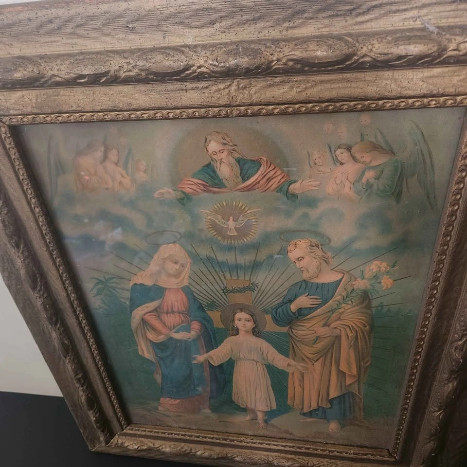 Antique Framed Religious Print – Ornate Gold Frame – 28” x 23” - photo 4