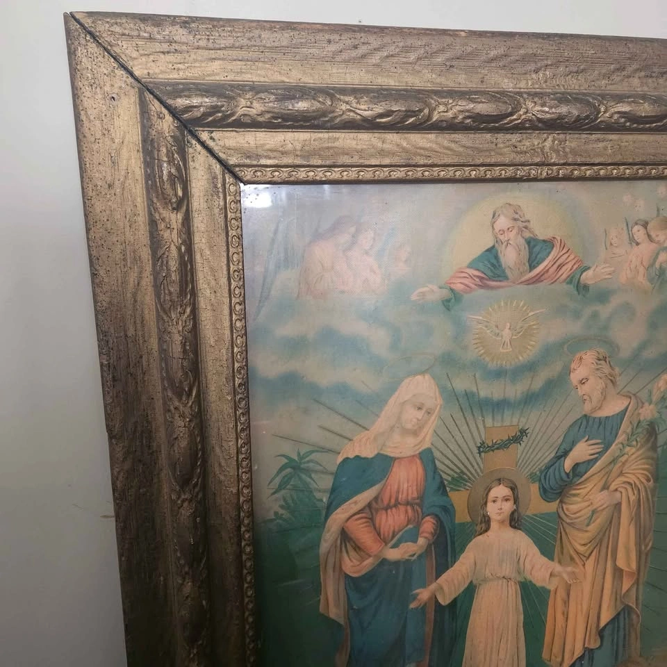Antique Framed Religious Print – Ornate Gold Frame – 28” x 23” - photo 5