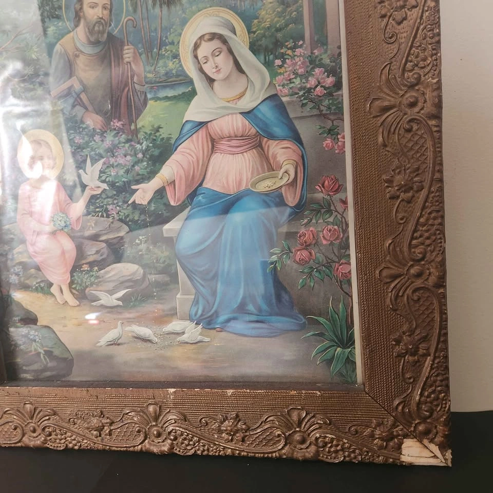 Vintage Framed Religious Print – Ornate Frame – 26” x 20” - photo 4