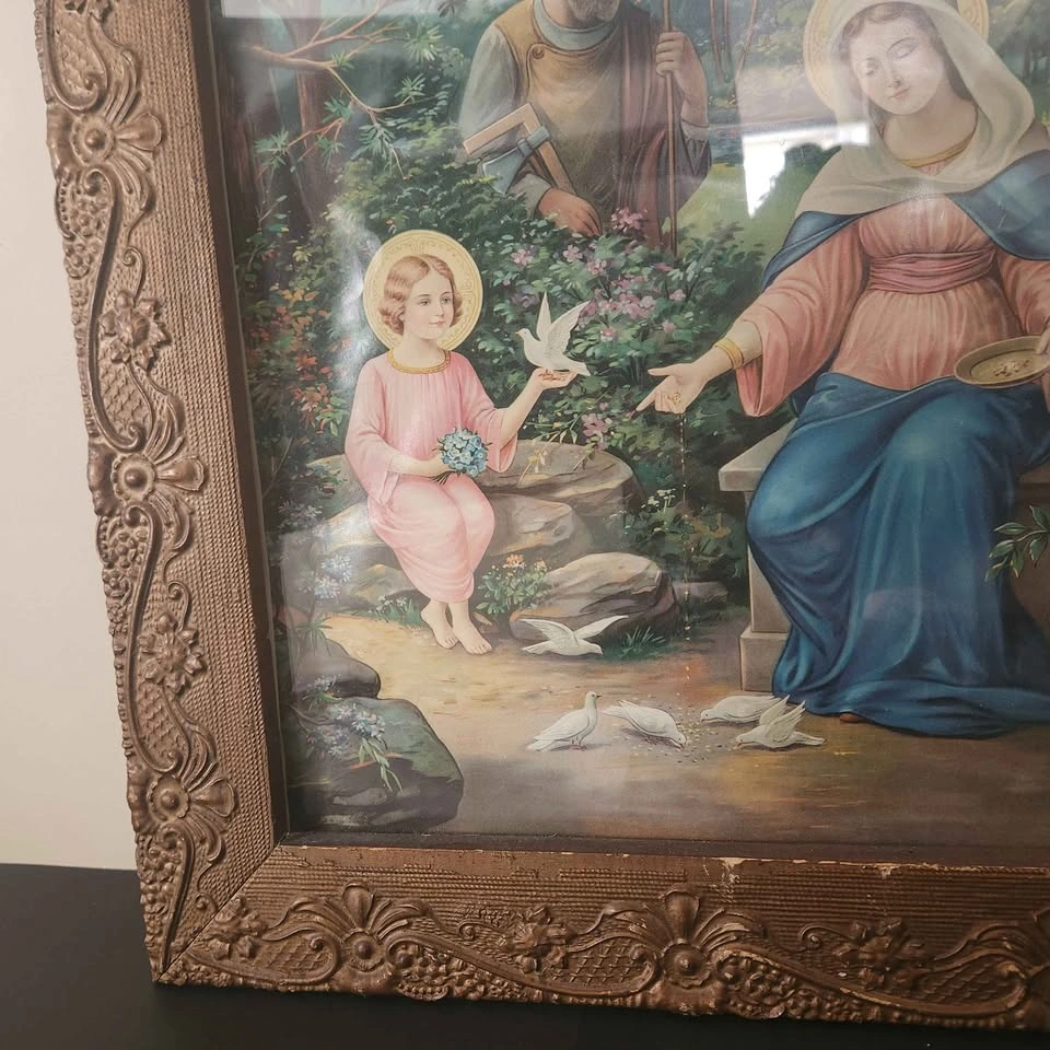 Vintage Framed Religious Print – Ornate Frame – 26” x 20” - photo 5