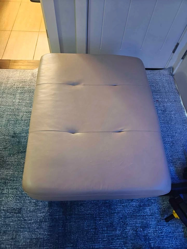 Oversized Ottoman Beige Leather - photo 2