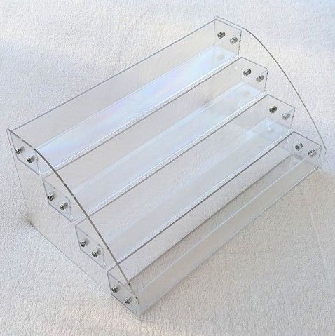 4-Tier Clear Acrylic Display Rack for Nail Polish & Cosmetics