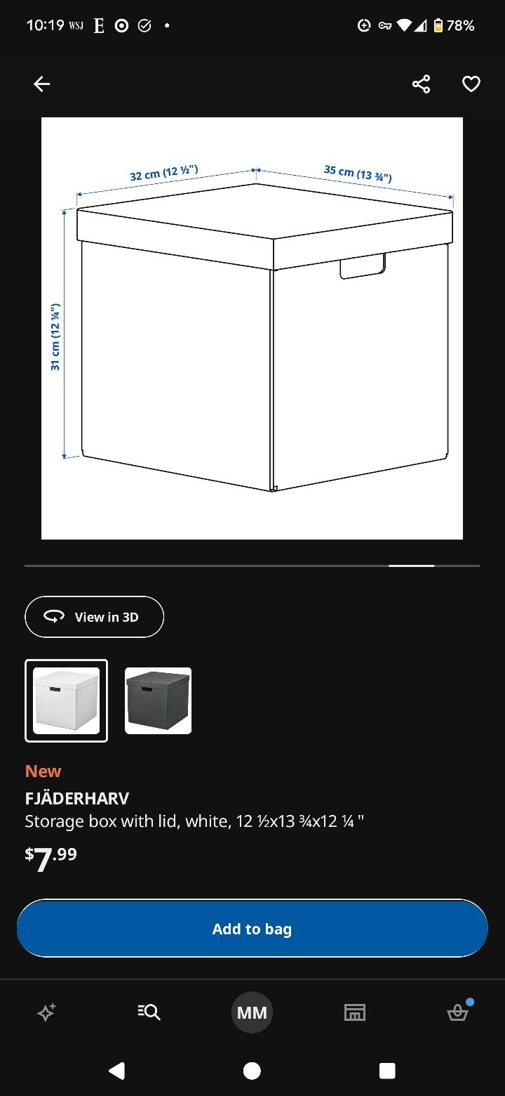 IKEA White Storage Box With Lid FJADERHARV (former Tjena) - photo 4