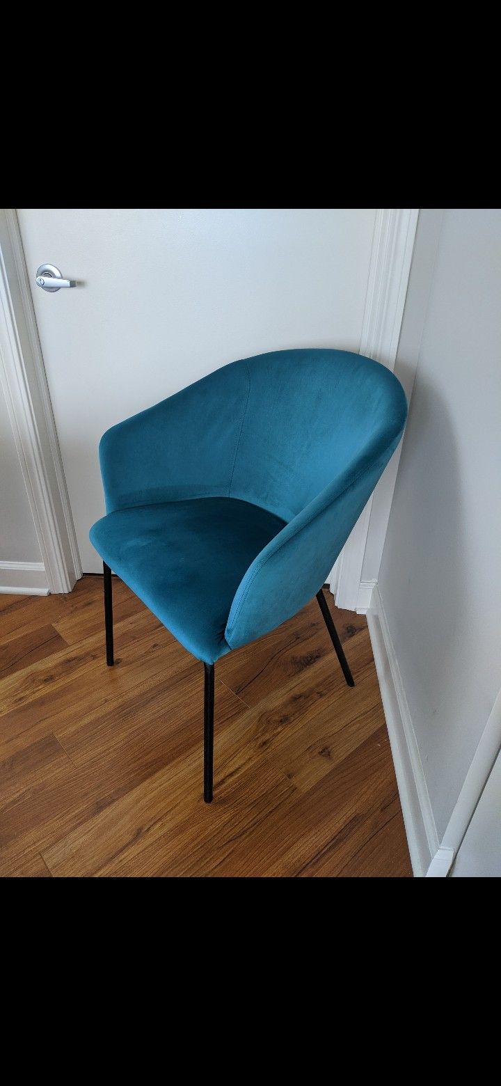 Modani Teal Blue-green Velvet Chair